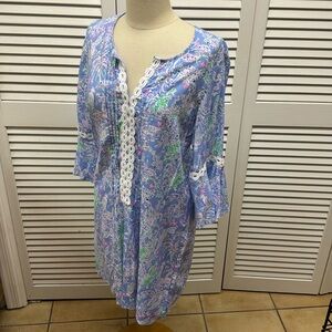 Lilly Pulitzer Dress Size Medium with Tigers Alligators Starfish Birds Palm